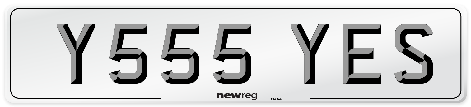 Y555 YES Number Plate from New Reg